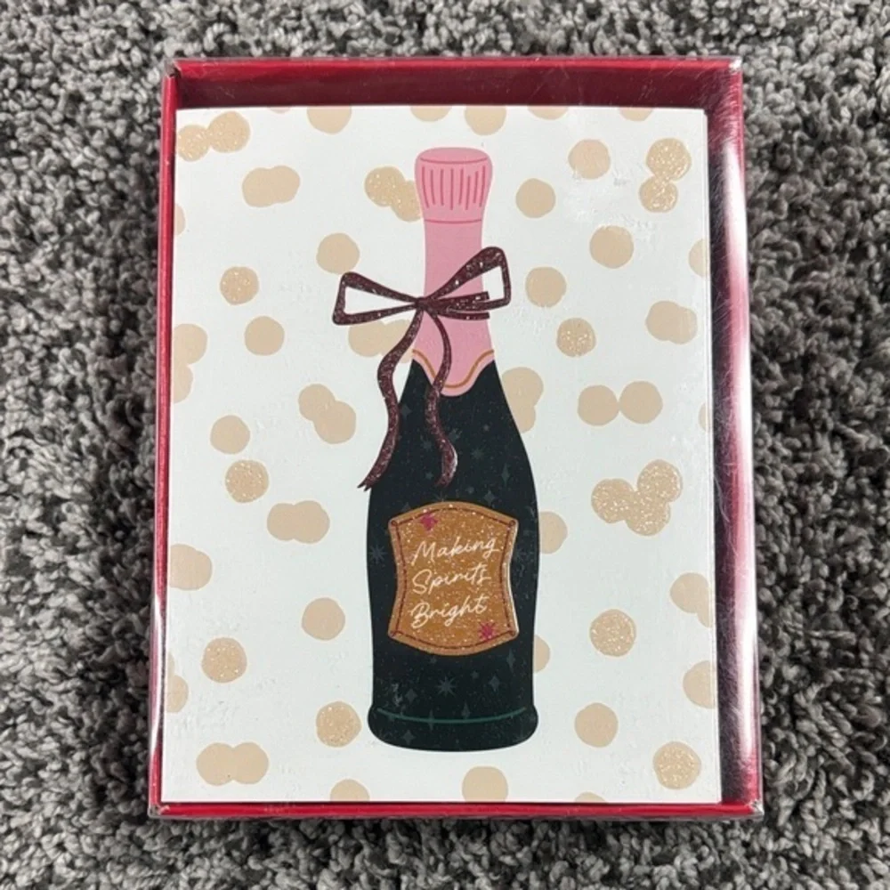 Recollections Festive Champagne Cards - Pink, Gold, Black Merry Christmas